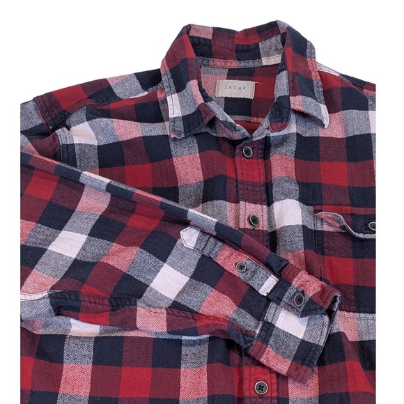 Jachs Other - JACHS New York 2XL Mens Plaid Flannel Shirt Red Black‎ Gray Button Down Casual